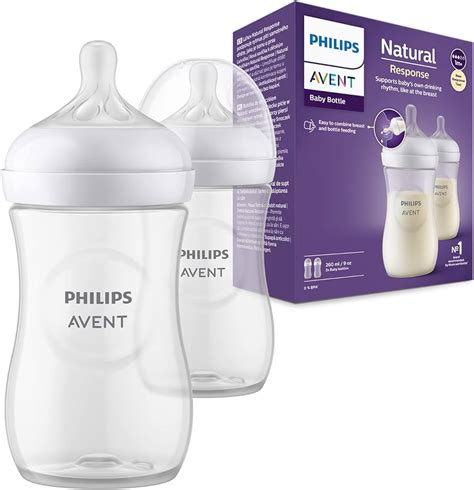 avent 260|Avent Natural/Natural Response Bottle 9oz/260ml Twin Pack .